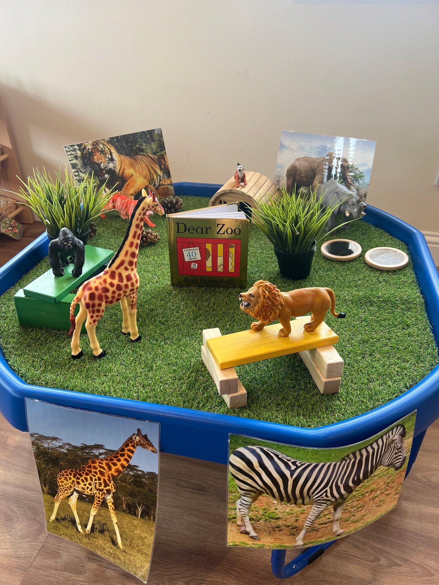 A Dear Zoo story and animal learning invitation